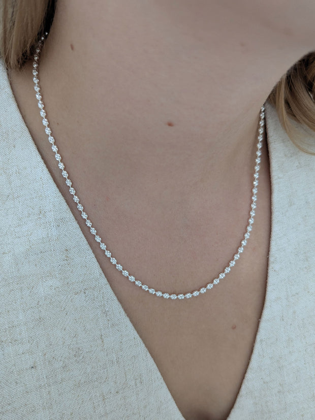 Kette Glitzer Silber
