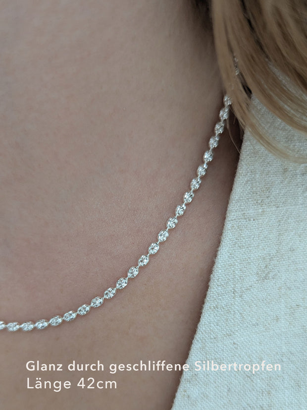 Kette Glitzer Silber