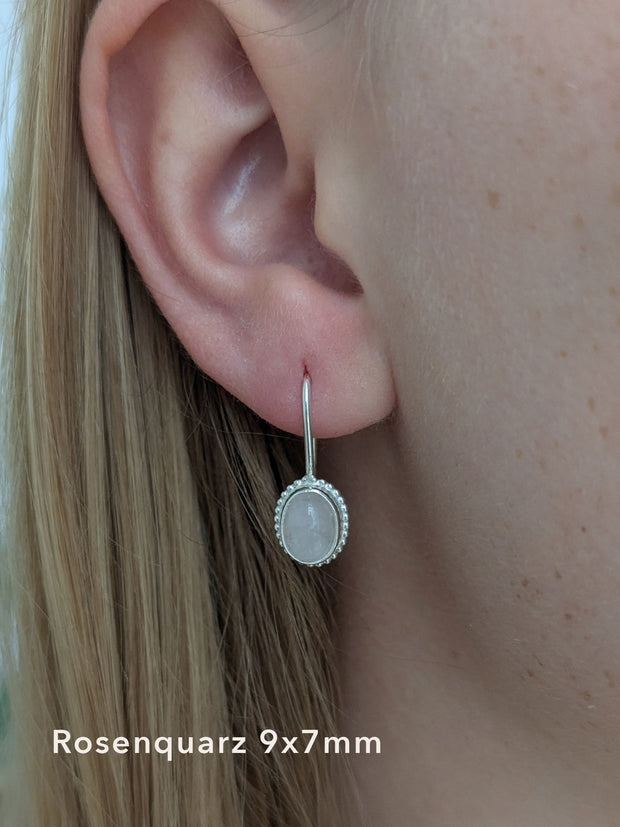 Ohrringe Rosenquarz Bubble