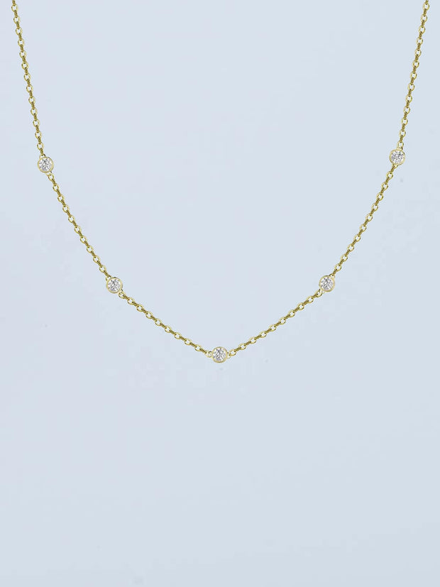 Kette 585 Gold 5 Diamanten